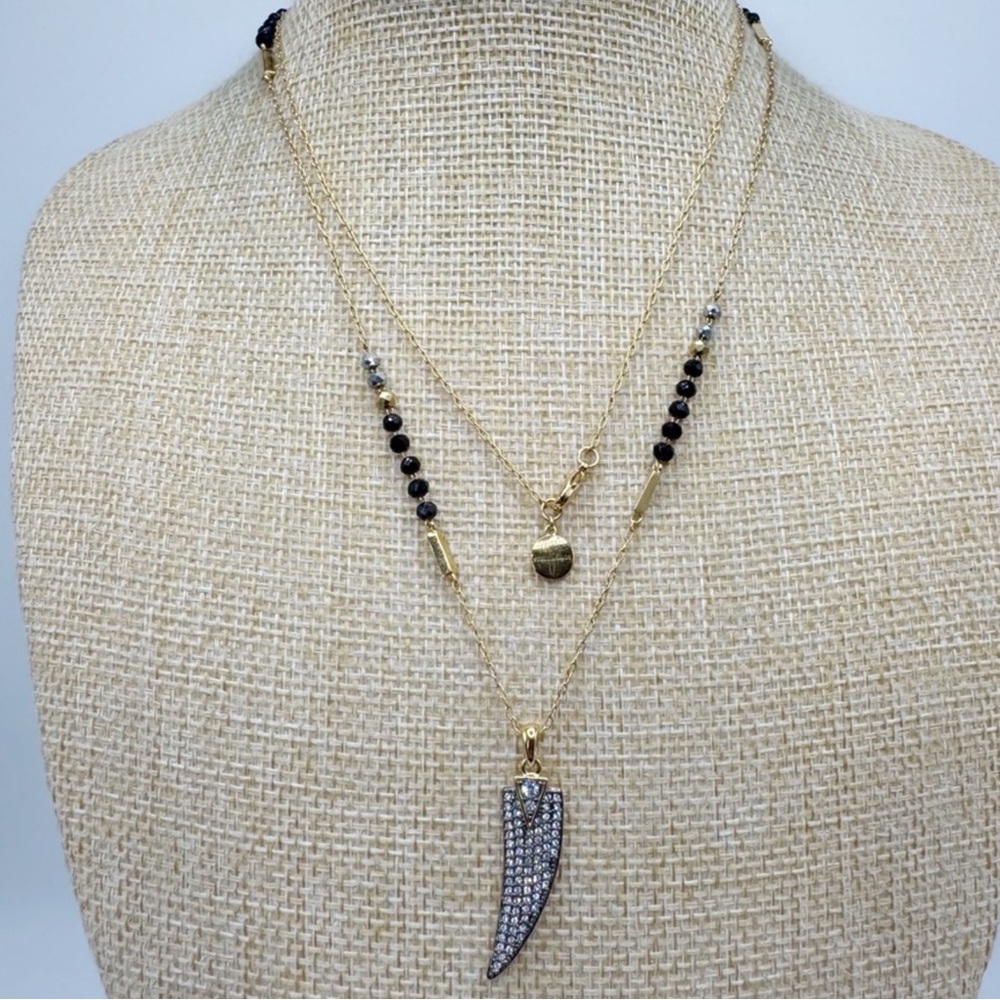 Stella & Dotand Rebecca Minkoff Jansen Gold Plated Crystal Pave Necklace 32”